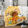 Boys Thanksgiving Gnome Throw Blanket Fall Maple Leaf Flannel Blanket,Pumpkin Farm Harvest Fleece Blanket Rustic Farmhouse Decor