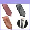 Men's Pu Leather Necktie Narrow Version 5.5cm Width British Business Style Solid Color