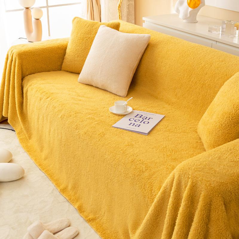 Plush Sofa Cover Cloth All-inclusive Universal Sofa Cover Cloth Anti-cat Scratch Sofa Blanket Full Cover Winter Cushion