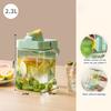 2.3L Cold Kettle Drink Dispenser with Spigot Leakproof Sealed Fruit Infuser Beverage Container for Fridge Seal Filter Faucet Outdoor Use