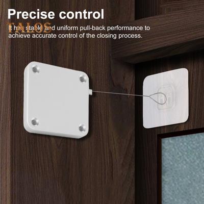 Cierrapuertas automático con alambre de acero de 1,2 m, ajustable, sin perforaciones, para montaje en pared, para dormitorio, baño, ducha, cortina, mampara corrediza, dispositivo de cierre.