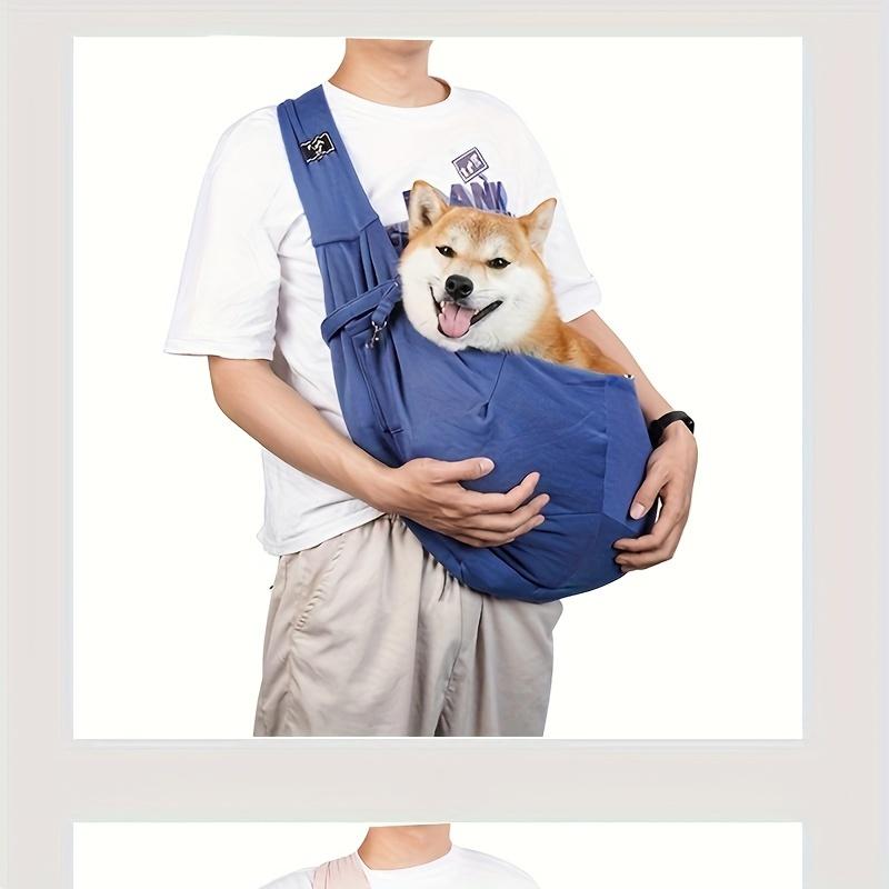 Foldable Dog Sling Carrier, Hands-Free. Large Capacity,Adjustable Strap.Comfort & Convenience for Travel.Orange/Gray/Brown/Blue.