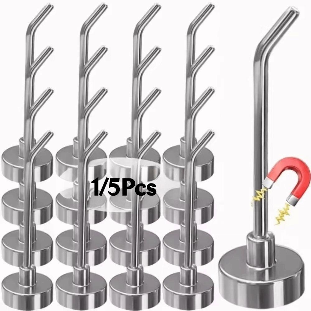 1/5PCS Punch-free Key Hanger Wall-mounted Wall Hanging Magnet Racks  Kitchen Bathroom Accessories