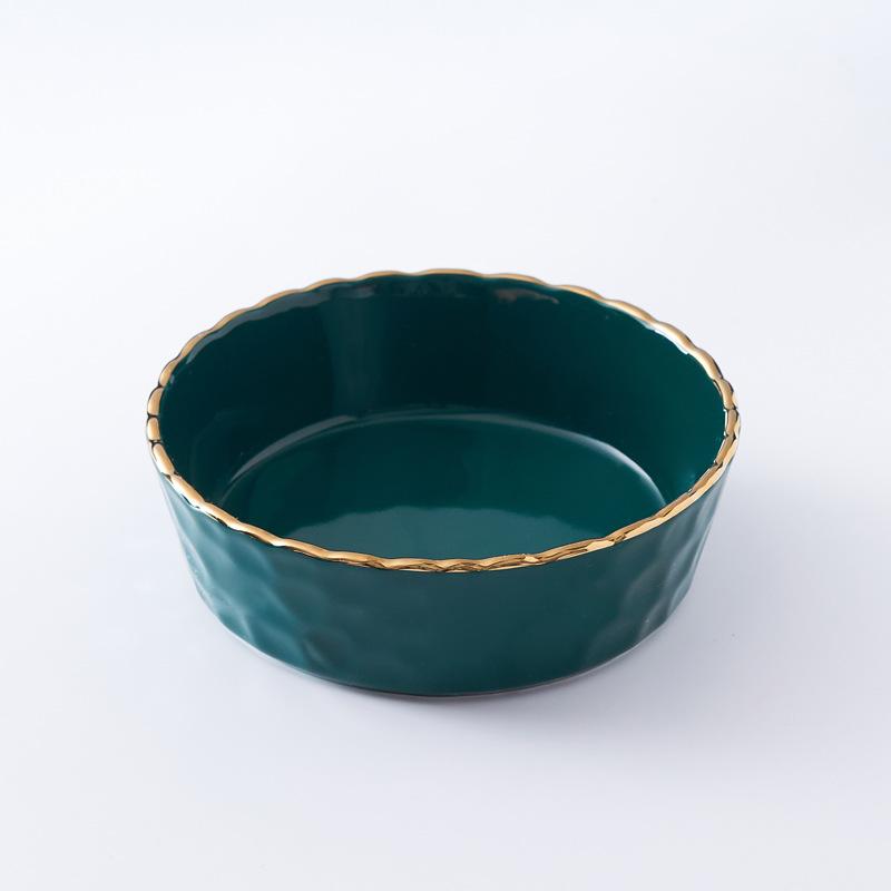 

Nordic Ceramic Bowls Set Porcelain Fruit Dessert Pasta Breakfast Bowls with Floral Edge