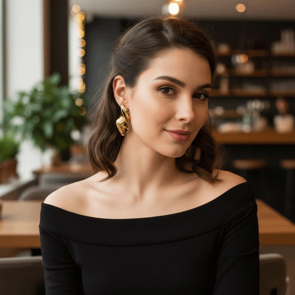 Light Luxury Big Stud Earrings Leaves Vintage Dangle Earrings Ladies' Earrings  Daily Wear