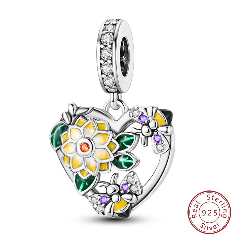 Green Series Copper Lucky Clover Avocado Cactus Spring Charms Beads 3Mm Diy Fine Jewelry Making