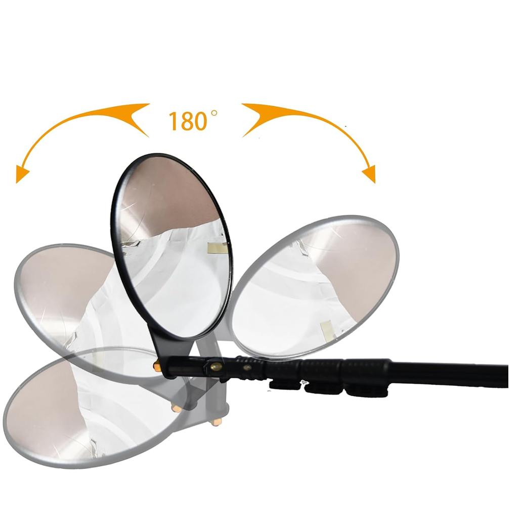 8-Zoll LED-Licht Unterfahrungsspiegel 180° verstellbarer Teleskopgriff Auto Werkstatt DIY Sicherheitsspiegel