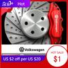 Novo Conjunto de 6 Peças Adesivo para Pinça de Freio de Carro Estilização da Carroceria para Volkswagen Touareg Jetta Scirocco Fusca Tiguan Golf Passat Touran S