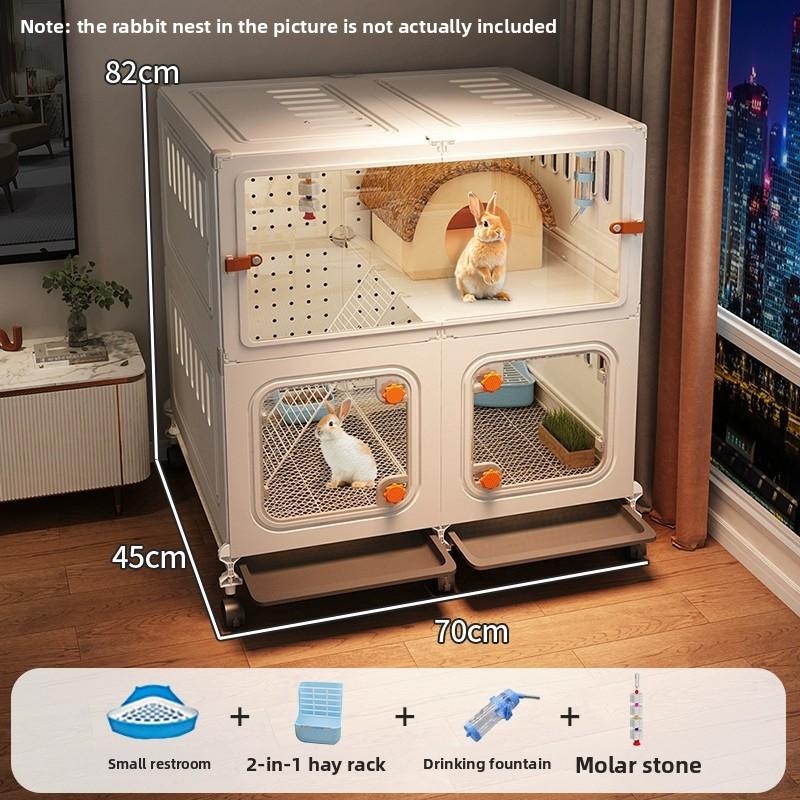 

2 Layers Jumbo Rabbit Cage Panoramic Luxury Pet Bunny Villa with Toilet Spacious Rabbit Habitat Premium Home Rabbit Enclosure
