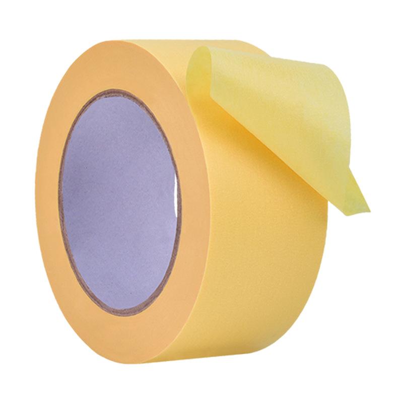 

30 м желтая клейкая лента с высокой термостойкостью, текстурированная бумажная клейкая лента, автомобильная краска, разрываемая вручную, клейкая лента для швов плитки 50mmx30m жёлтый