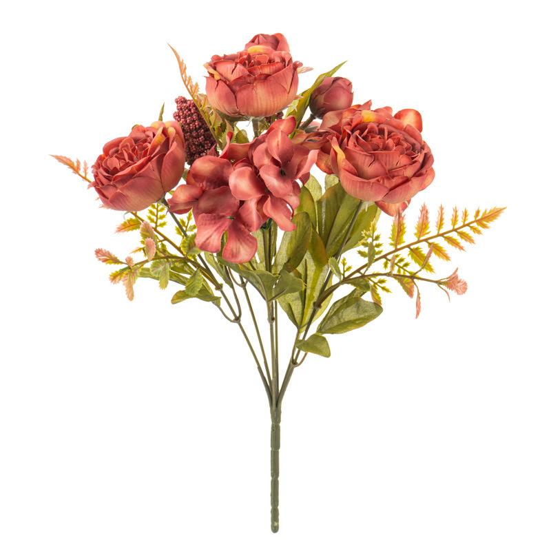 DIY Silk Peony Hydrangea Bouquet 7 Heads Artificial Wedding Bride Flowers Wedding Party