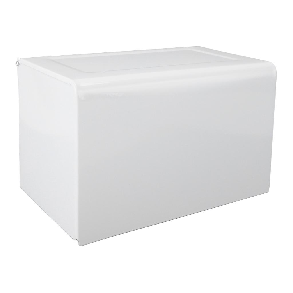 Toilet Paper Holder with Shelf Space Aluminum Waterproof Wall Mounted Tissue Roll Holder Box for Bathroom Kitchen White