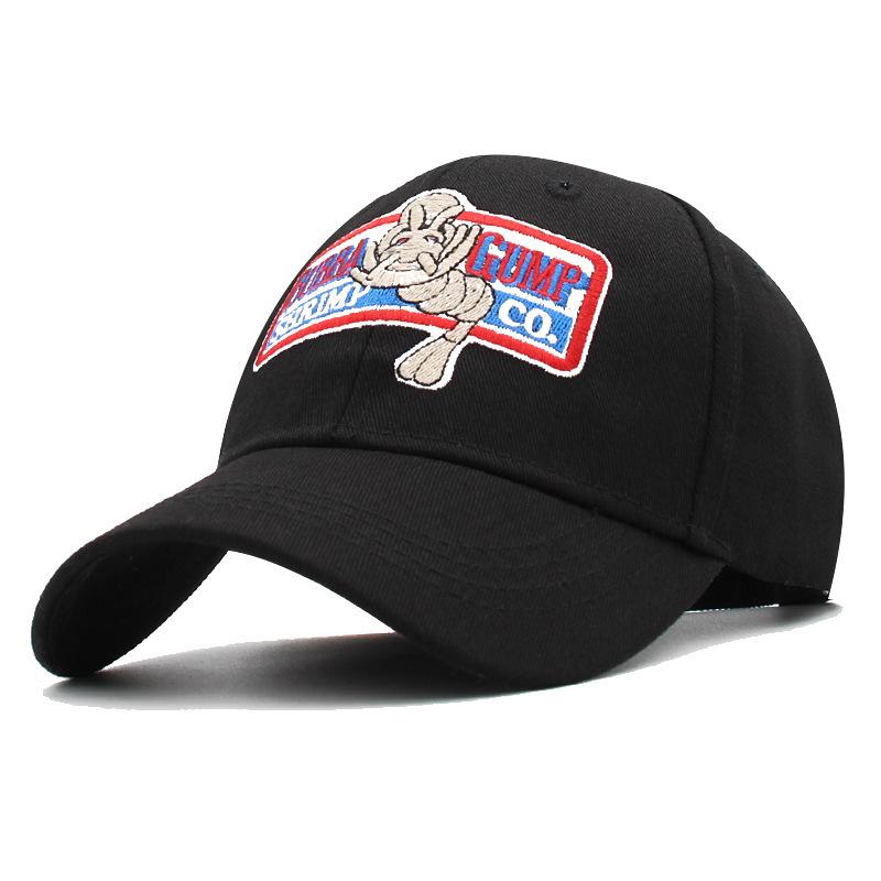 Hoge Kwaliteit Baseballpet Mannen Vrouwen Verstelbaar Katoen Forrest Gump Borduurwerk Dad Hat Trucker Snapback Petten Unisex Zomerpetten zwart
