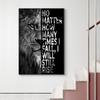 Affiche de Lion noir et blanc, citation inspirante, peinture sur toile nordique, tableau d'art mural avec animaux, décor de maison moderne, salon