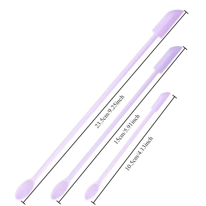 3pcs Mini Silicone Double Scraper Emulsion Mask Spatula Cosmetic Scoop Kitchen Tool Bottle Jam Spatula