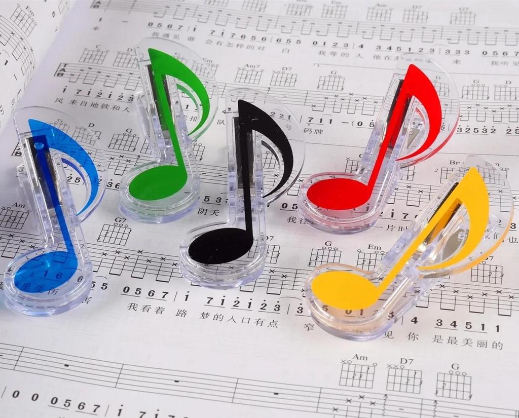 3Pcs/set Book Paper Sheet Clips Steel Spring Score Funny Mini Music Folder Clips Decorative Paper Musical Notation Clip