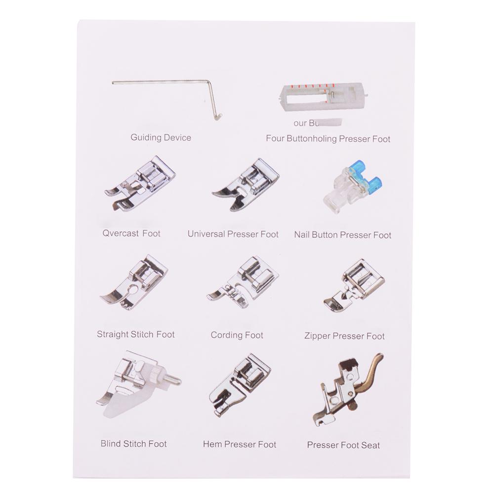 Sewing Machine Presser Feet Set 11PCS 505A Professional Sewing Crafting Presser Foot Sewing Machine Parts Accessories Blind Stitch Darning Presser