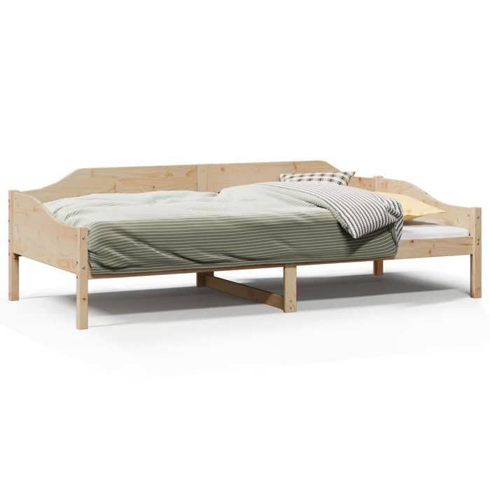 VidaXL Cadre de lit 90x200 cm bois de pin massif, meuble de chambre à coucher, sommier, lit en bois, lit, lit simple, cadre 850914