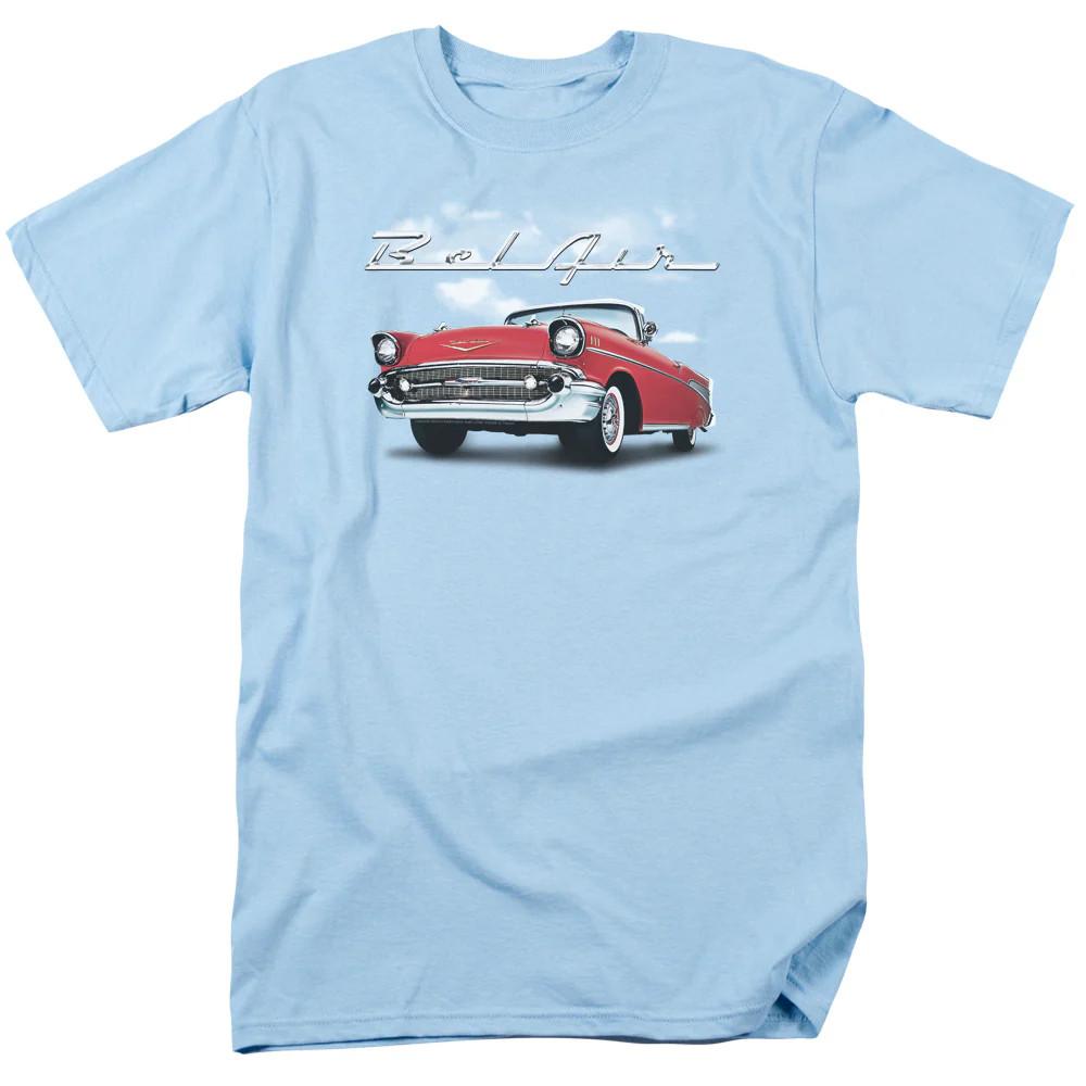 Мужская футболка Chevrolet Bel Air Clouds Светло-голубая Официально лицензированная L