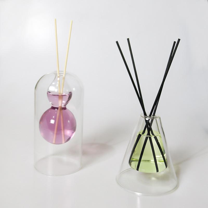 Hydroponic Flower Pot Small Bottle Double Layer Glass Aromatherapy Bottle