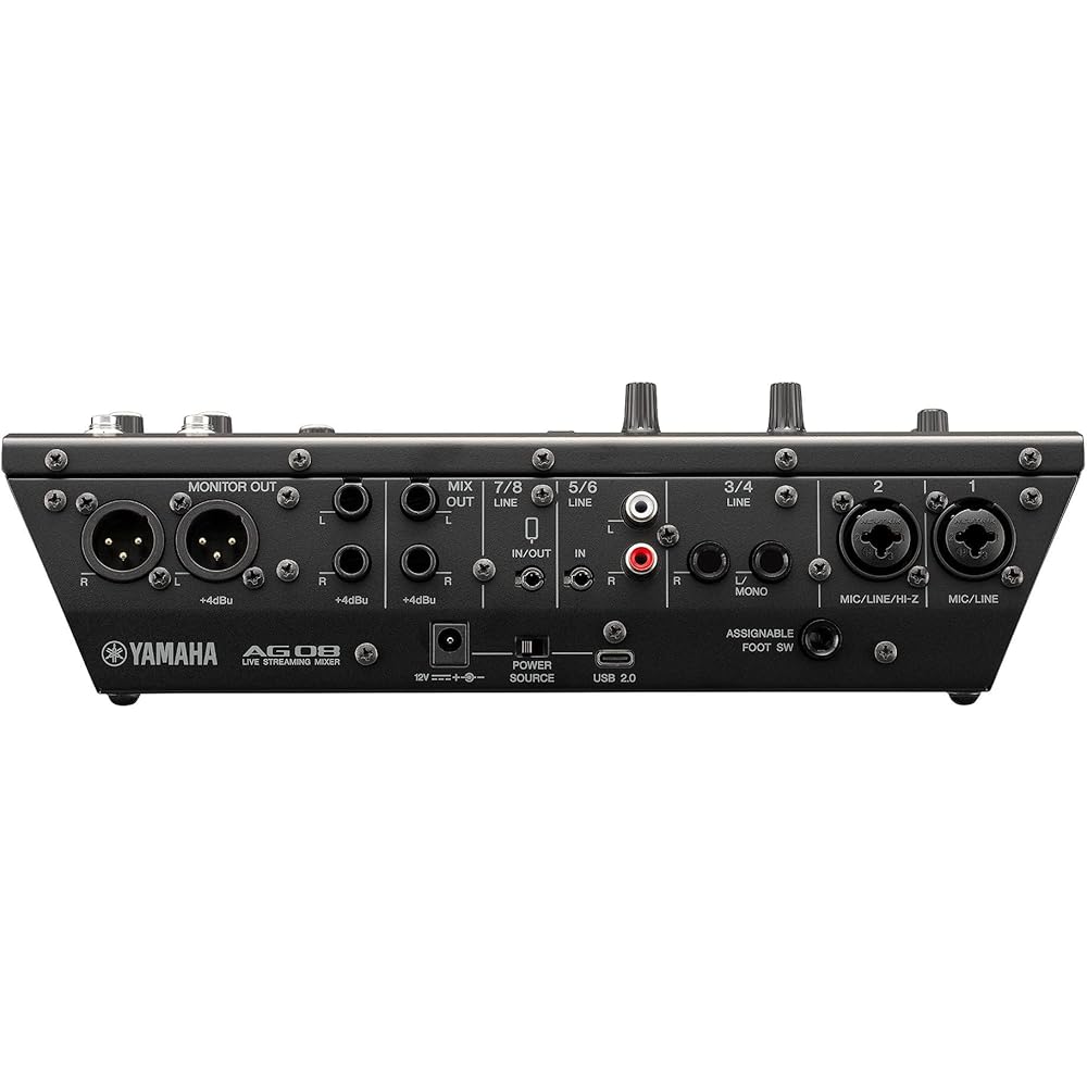 YAMAHA YAMAHA Live Streaming Mixer Live Streaming 8 Channel Built-in Voice Changer Black AG08 B