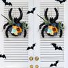 Natural Halloween Wreath Realistic Spider Wreath Black Spider Halloween Wreath with Artificial Flowers for Front Door Wall Decor