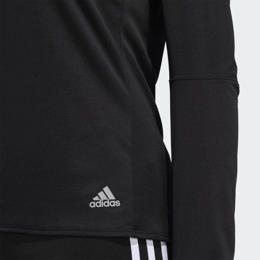 adidas Casual Sports Round Neck Logo Long Sleeve T-Shirt Women Tops Black DM3140