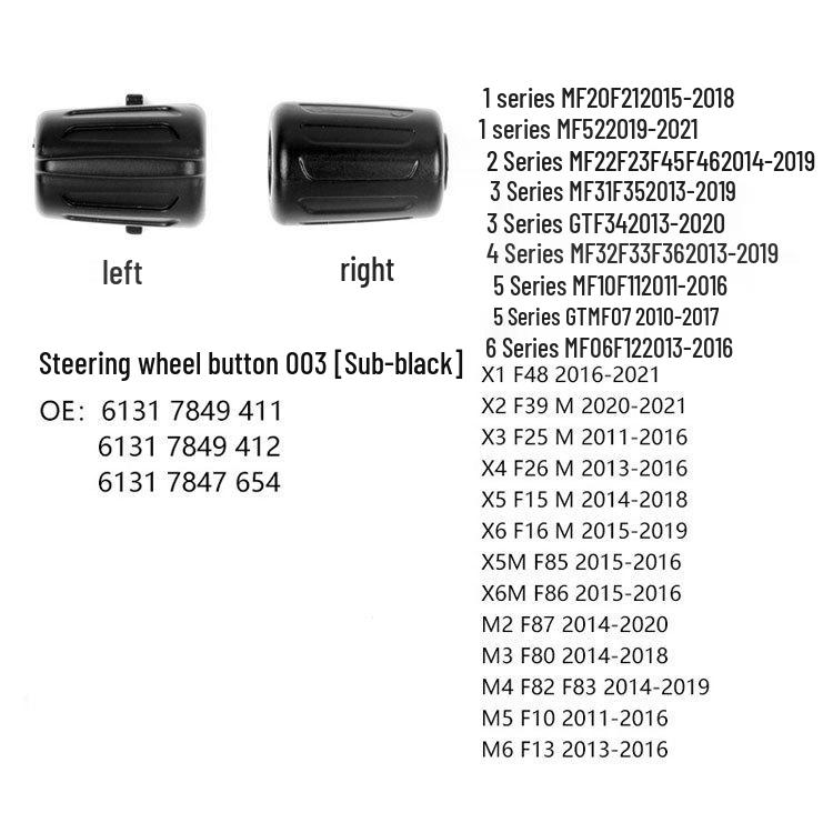 Kompatibilní multifunkční tlačítko na volant pro BMW řady F: Řady 1/2/3/4/5/6/7, X1/X3/X4/X5/X6/X6M/GT