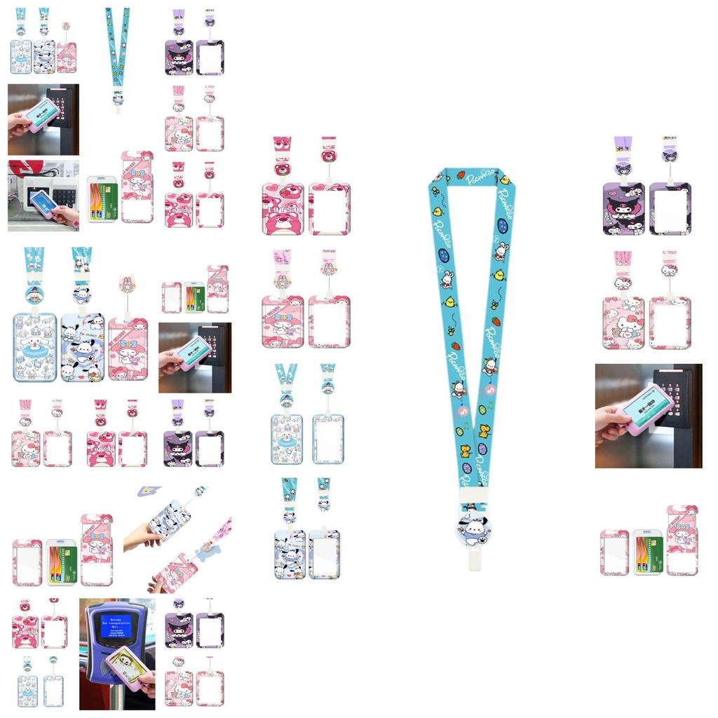 Cute Cartoon Id Card Holder With Retractable Lanyard For Work, School, And Travel