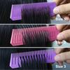 3pcs Steel Needle Tip Anti-Slip Comb - Threaded Plastic Hair Dyeing Tool, Heat-Resistant Salon Sectioning Pick for Coloring