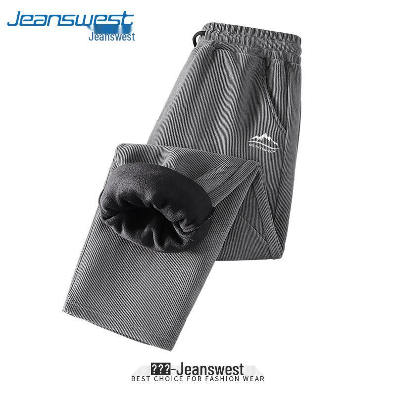 Jeanswest Men's Warm Letter Print Fleece Sweatpants