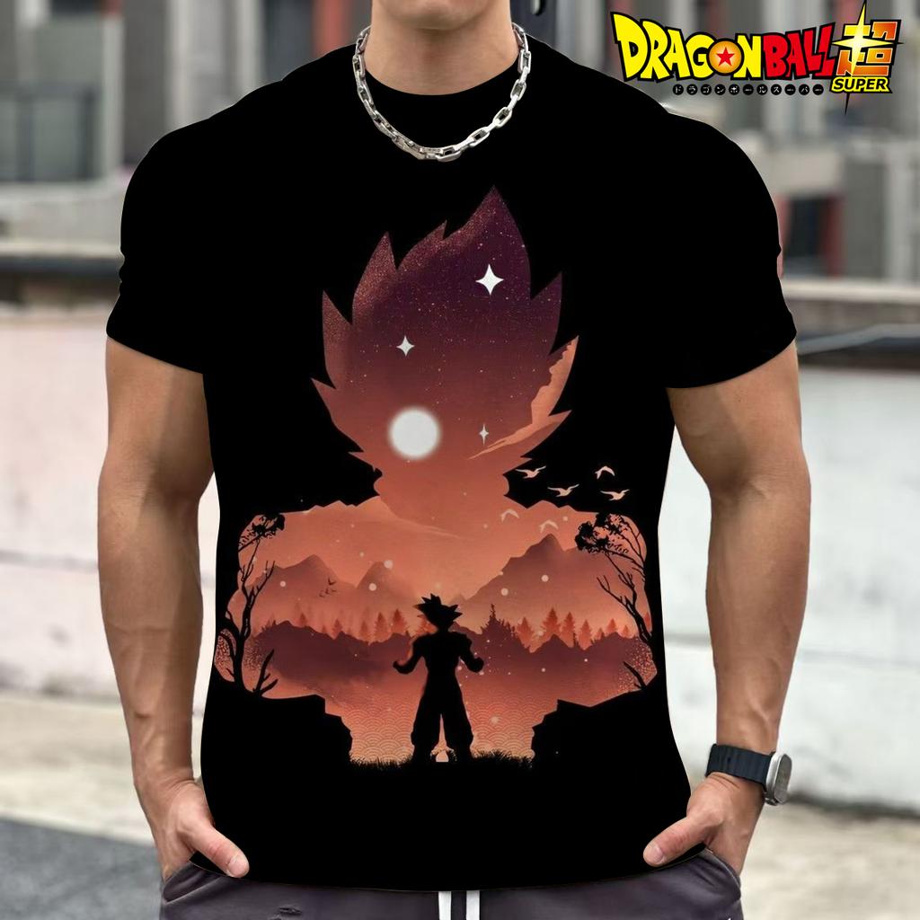 Vegeta Dragon Ball Z Goku Herren T-Shirt Trend Streetwear Cool Harajuku GYM Oversized 110-6XL O-Kragen Kurzärmelig Anime Saiyan