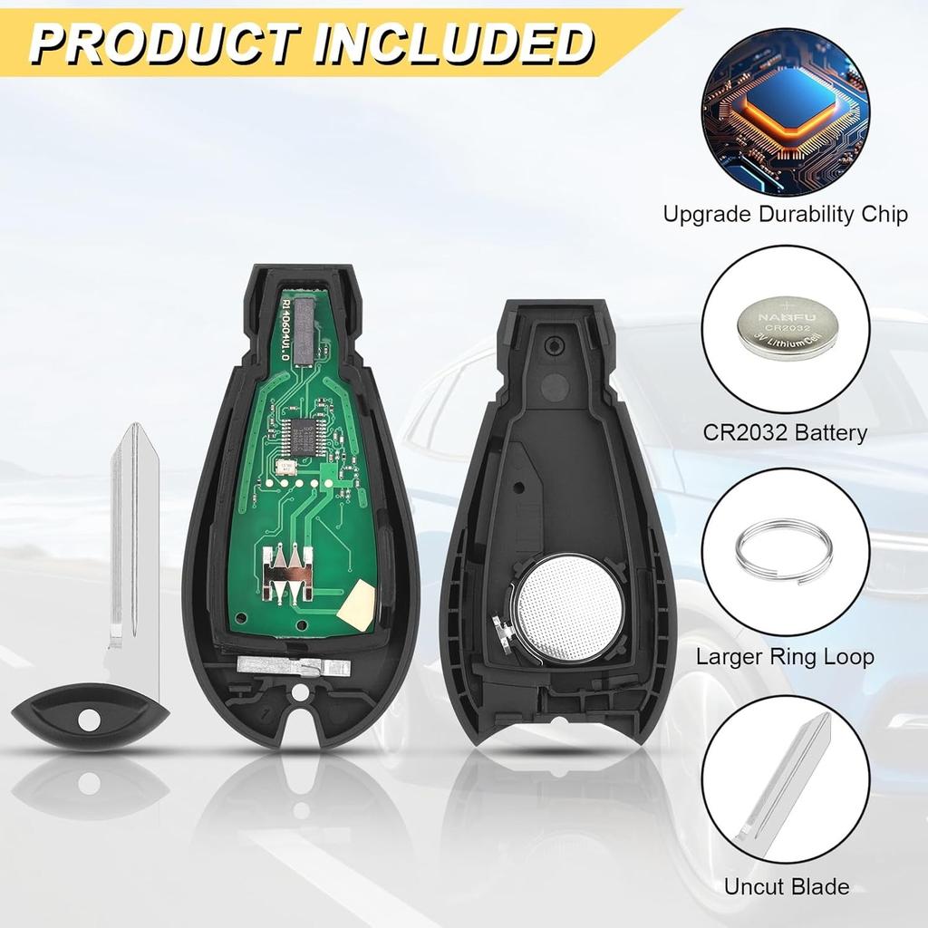 Key Fob Replacement for 2013-2021 Ram 1500 2500 3500 4500 5500/19-21 Ram 1500 Classic Car Keyless Entry Remote Control, GQ4-53T, 3 Buttons