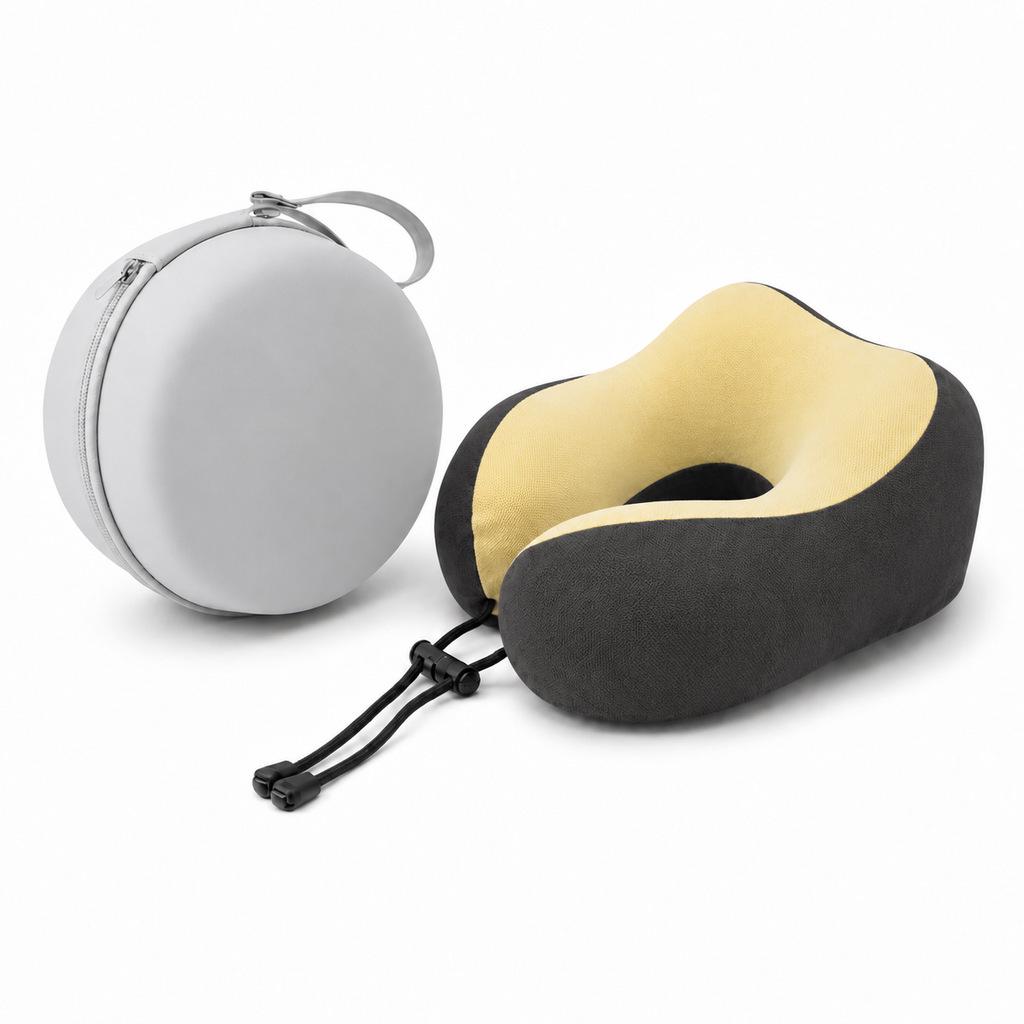 Portable Memory Foam U-Shaped Neck Pillow - Travel Sleep Support and Comfort