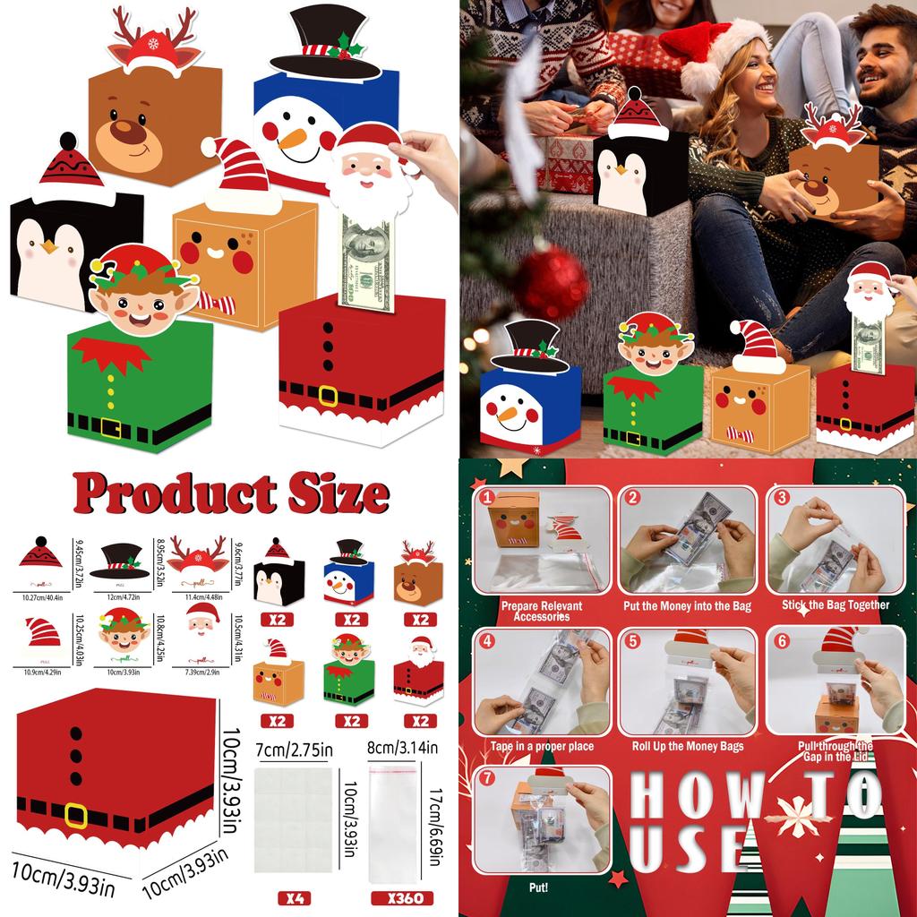 Christmas Holiday Money Pouch Set With Cash Extraction Feature For Festive Gifting