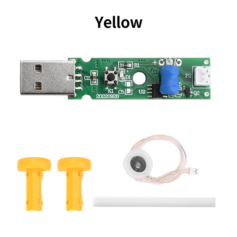

Мини-увлажнитель с USB-интерфейсом 5 В, модуль распыления, непрерывное распыление [Модуль + Распылительная пластина + Ватные палочки + Подставка] жёлтый