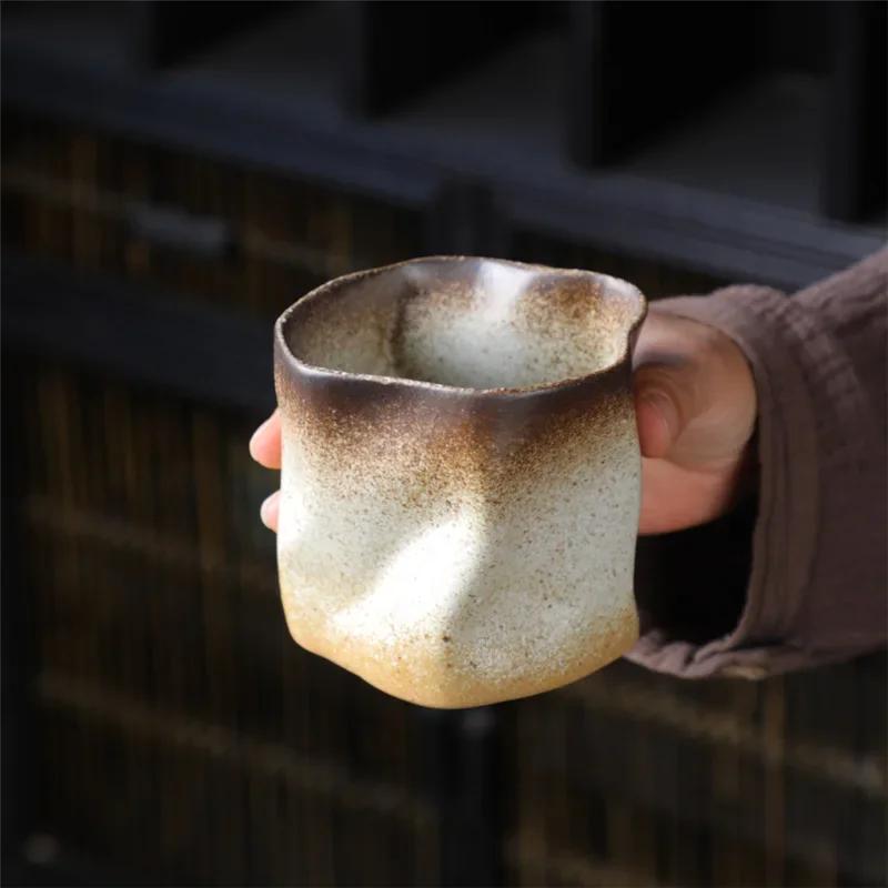 Creative Personality Coffee Cup Retro Irregular Mug Japanese Coarse Ceramic Mug Home Multifunctional Ceramic Tea Set Home Mug