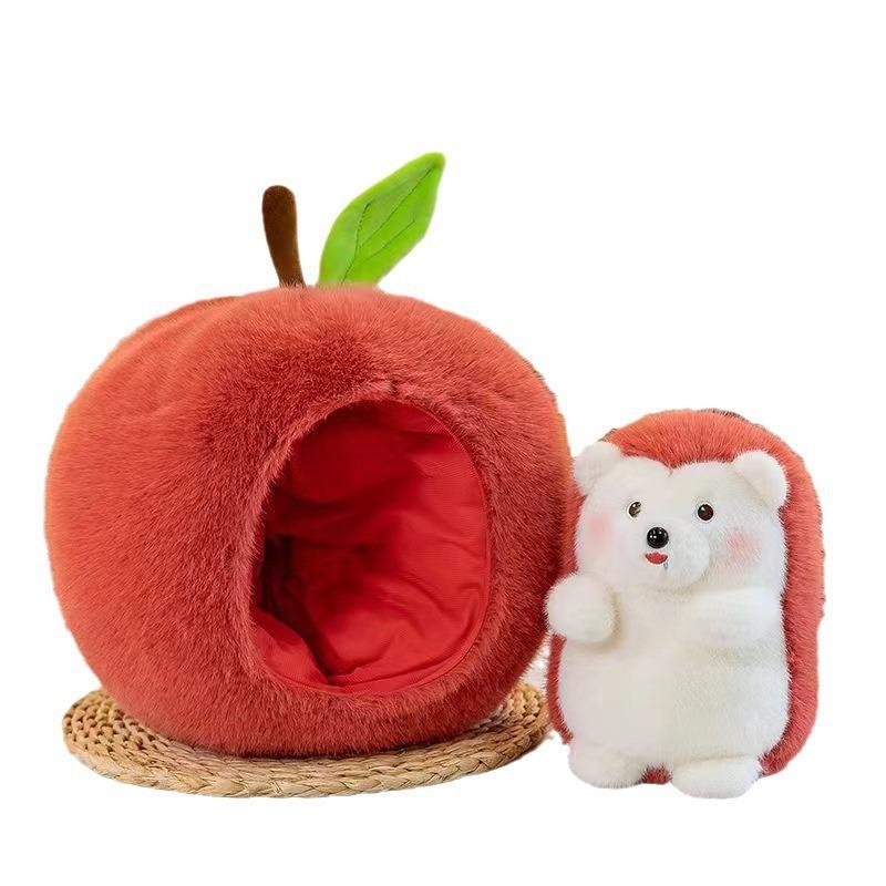 Apple Hedgehog Doll Removable Plush Toy Cute Throw Pillow Stealing Little Hedgehog Apple