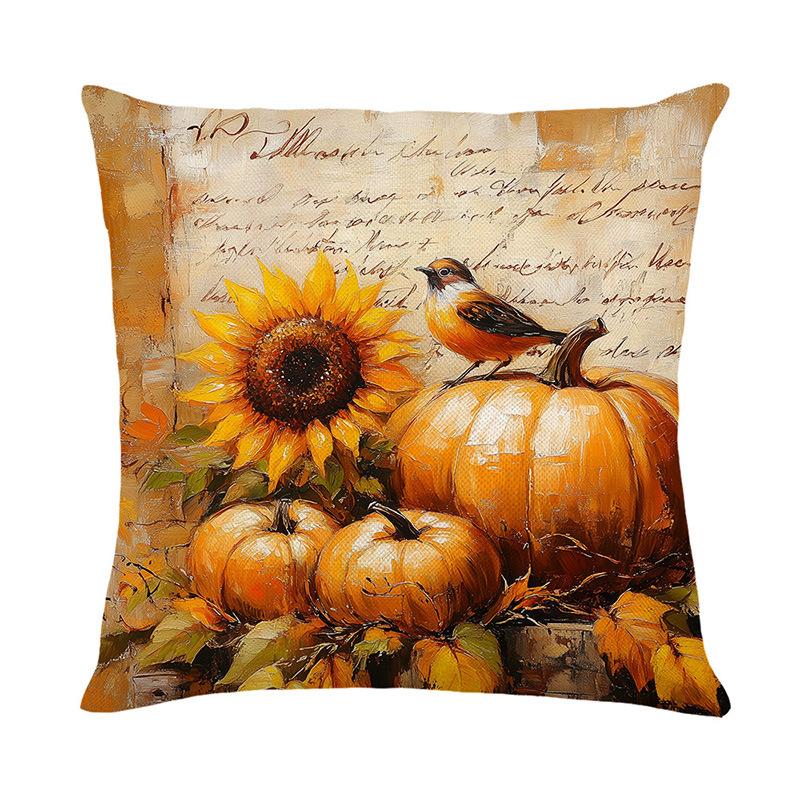 

Осенняя наволочка с принтом тыквы Праздник урожая Праздничное украшение Полиэстер Наволочка с принтом Наволочка для диванной подушки 45 * 45Cm (without pillow core)