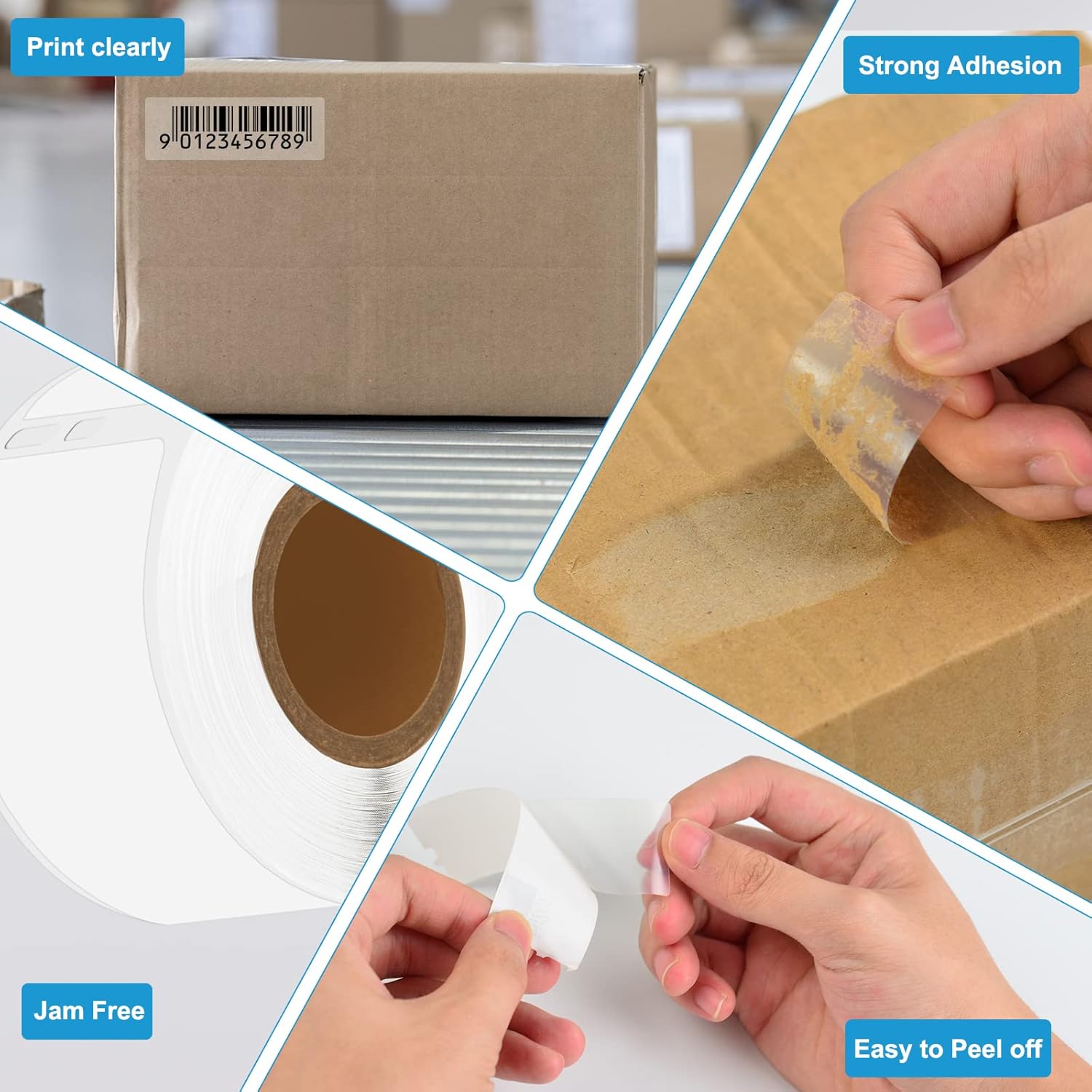 

NineLeaf 6 Roll (780 Labels) Compatible for Dymo 30254 (1-1/8 x 3-1/2 ) Clear Address Mailing Barcode Shipping Labels for Labelwriter 450 4XL Zebra 3/4 x 2 -30330