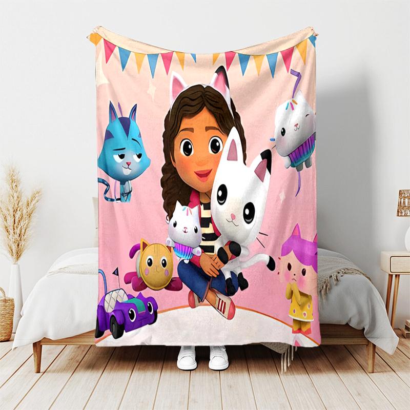 1pc Blanket Gabby's Dollhouse2 Print Design, Lightweight Blanket for Sofa, Bed- Soft &Warm, Gift for All Seasons like Christmas, Halloween