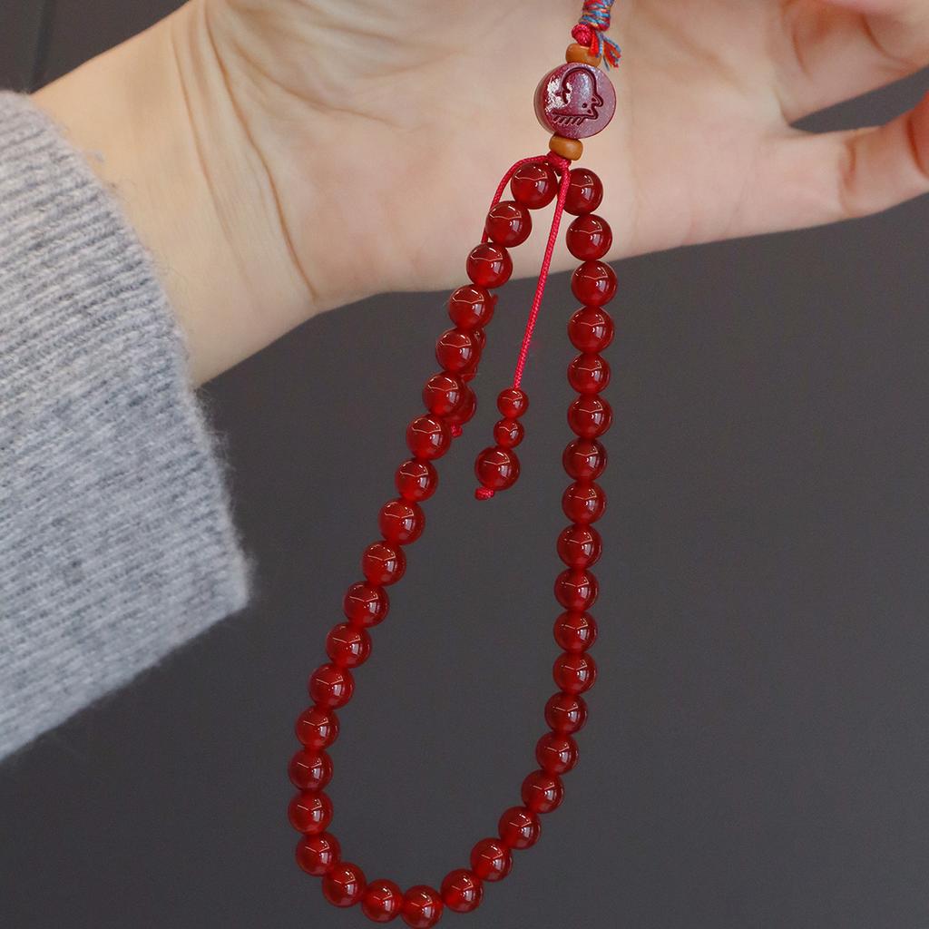 Natural Agate Cinnabar Pony Hand-Woven Bracelet Fashion Women Daily Jewelry Lucky Gift
