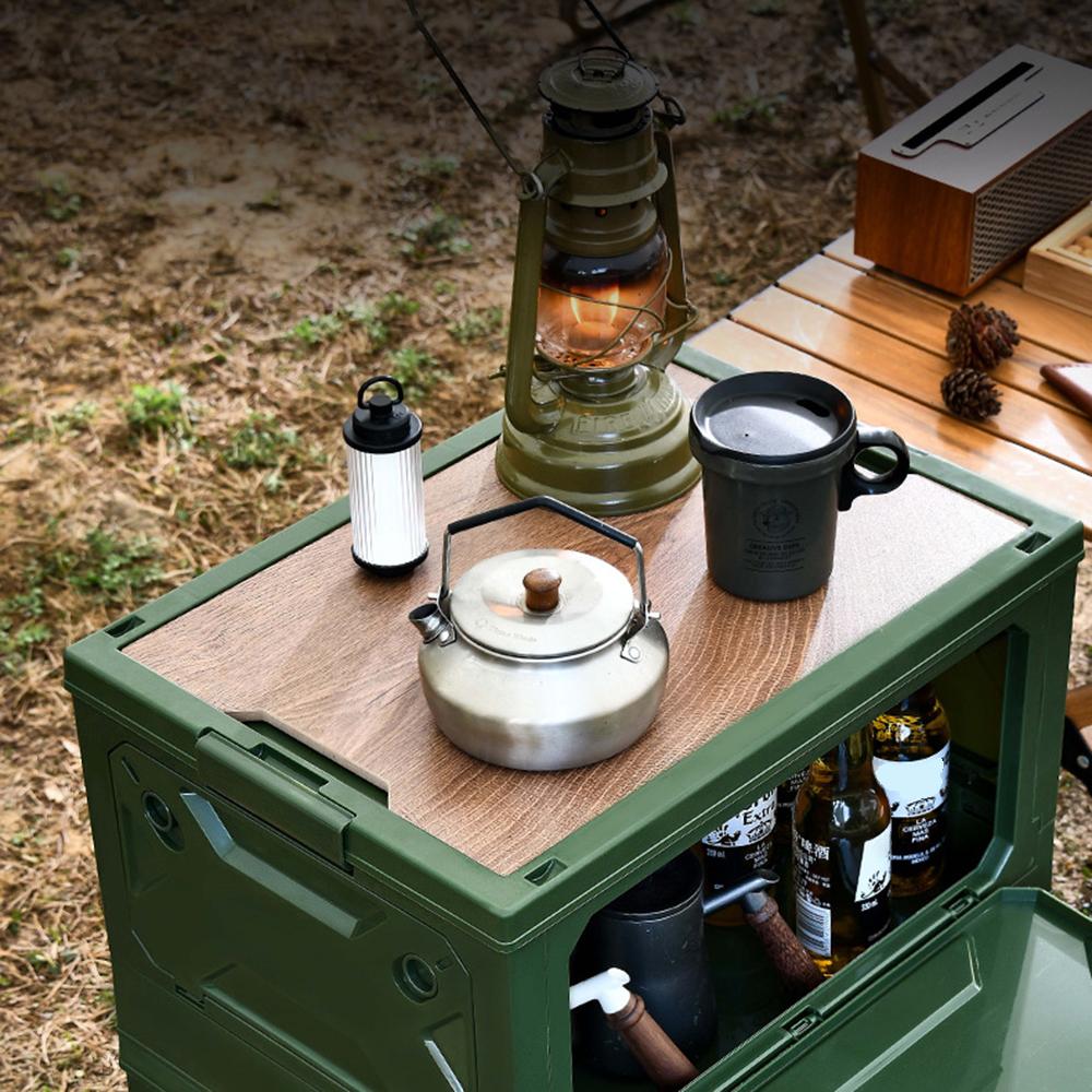 Outdoor Camping Folding Storage Box, Dual-purpose Box for Table and Storage, Camping Supplies Storage Box,