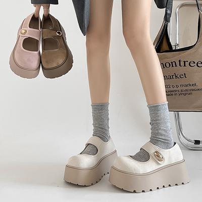 Fashion Platform Thick Bottom JK Women Mary Jane Shoes Elegant Buckle Dress Spring Autumn Single Footwear