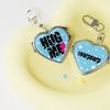 Hug Me Blue Heart Mirror Keyring