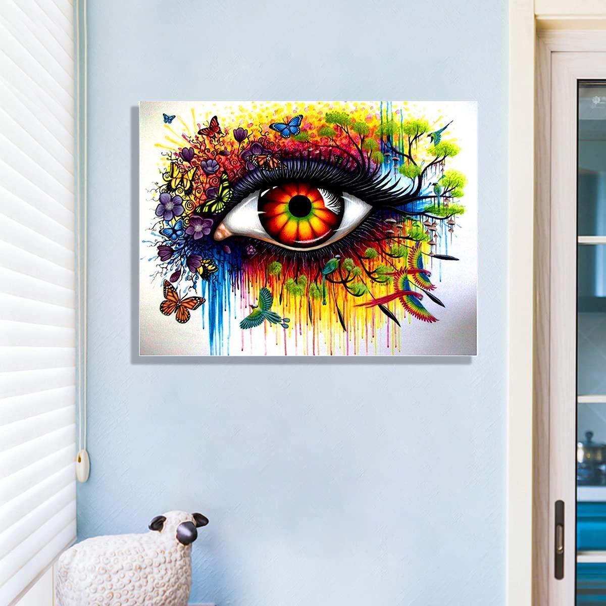 

5D DIY Алмазная картина «Странные большие глаза» Набор для вышивки крестом Мозаика Алмазная вышивка Роза Полный круглый/квадратный дрель Украшение дома Round 30x40cm