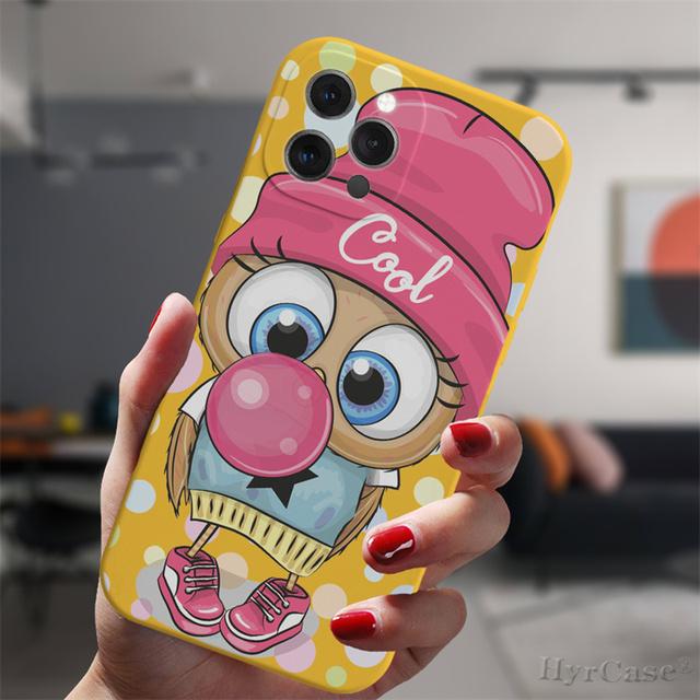 Für iPhone 13 12 Mini 11 14 Pro Max 14plus 13promax Schutzhülle Cartoon Mädchen Geschenke süße Eule Liebhaber Süßigkeiten Silikonhülle