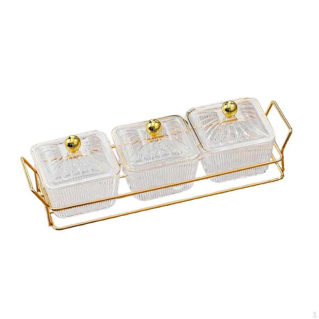 Kreative geteilte Servierschalen mit Halter Aufbewahrungsbox für Dessert, Nüsse, Obst