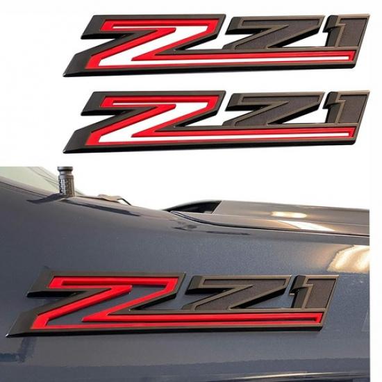 2Pcs Z71 Emblem Badges For Silverado 84632695 Black Red -2025
