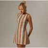 Summer New Style European and American Style Crocheted Floral Contrast Color Sleeveless Dress